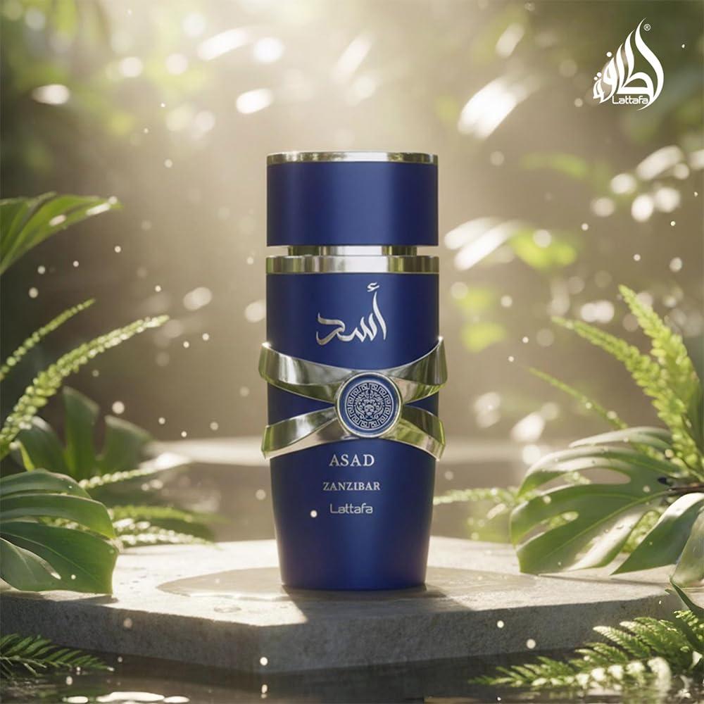 image:imageLattafa Asad Zanzibar Fresh Spicy Vanilla Coconut Eau de Parfum LongLasting Fragrance for Men 340 Ounce 100 mlModern