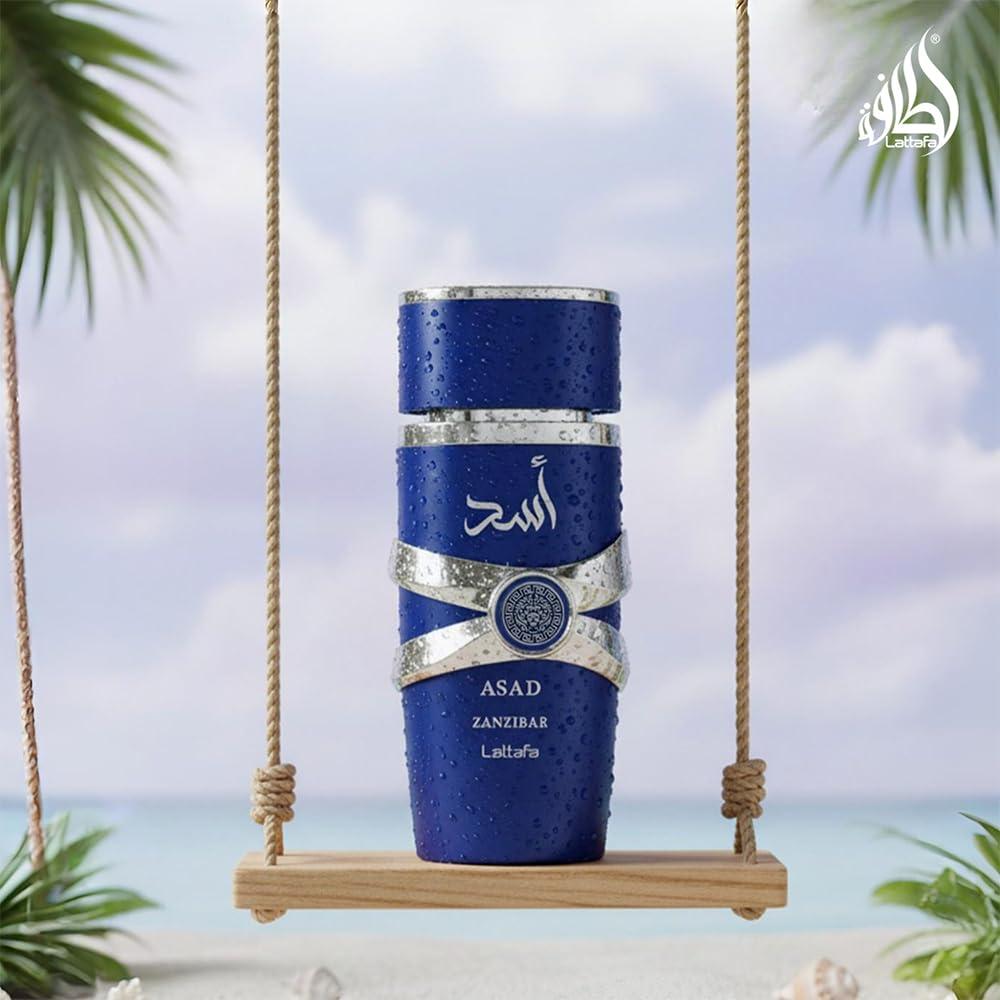 image:imageLattafa Asad Zanzibar Fresh Spicy Vanilla Coconut Eau de Parfum LongLasting Fragrance for Men 340 Ounce 100 mlModern