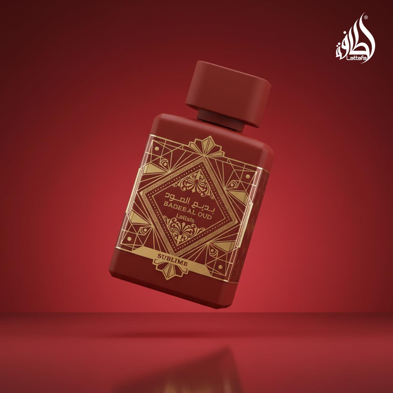 image:imageLattafa Badee Al Oud Sublime Tropical Fruity Fresh Vanilla Eau de Parfum LongLasting Fragrance for Unisex 340 Ounce 100 mlWood