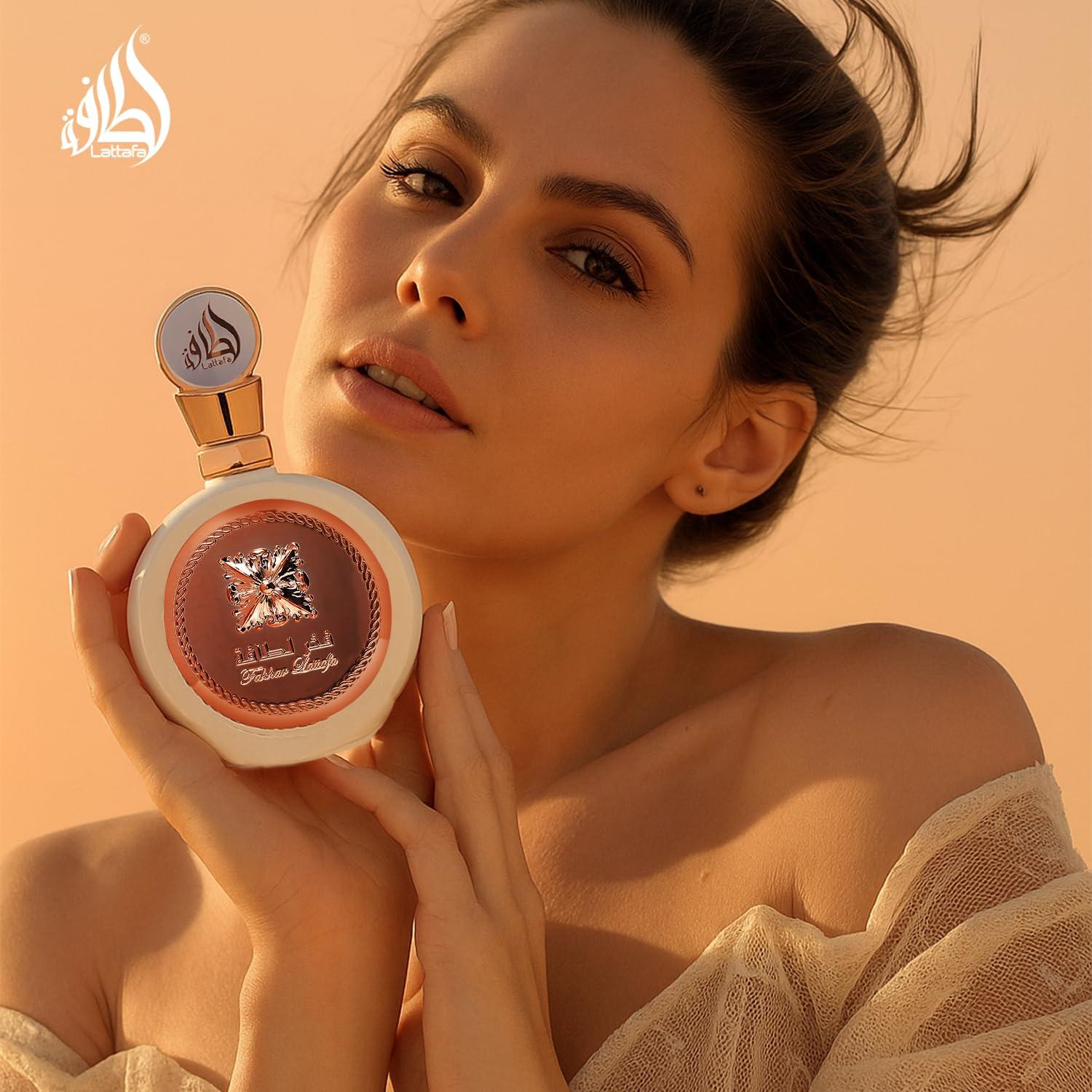 image:imageLattafa Fakhar Floral Fruity Fresh Sweet Eau de Parfum LongLasting Fragrance for Women 340 Ounce 100 mlFloral Sweet Creamy Powdery Fruity
