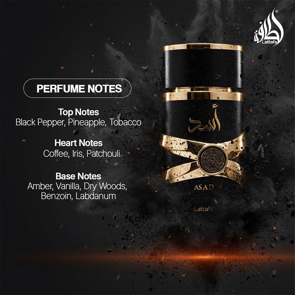 image:imageLattafa Perfumes Asad for Unisex Eau de Parfum Spray 34 Ounce34 Fl Oz Pack of 1