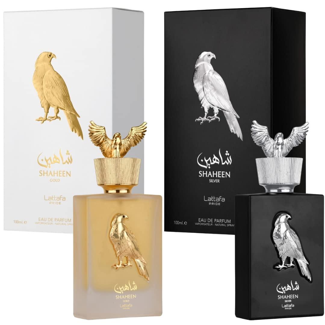image:imageLattafa Pride Shaheen Silver Fresh Fruity Chypre Amber Eau de Parfum LongLasting Fragrance for Unisex 34 Ounce 100 mlPride Shaheen Gold and Silver