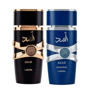 Lattafa Perfumes Asad for Unisex Eau de Parfum Spray, 3.4 Ounce(3.4 Fl Oz (Pack of 2))