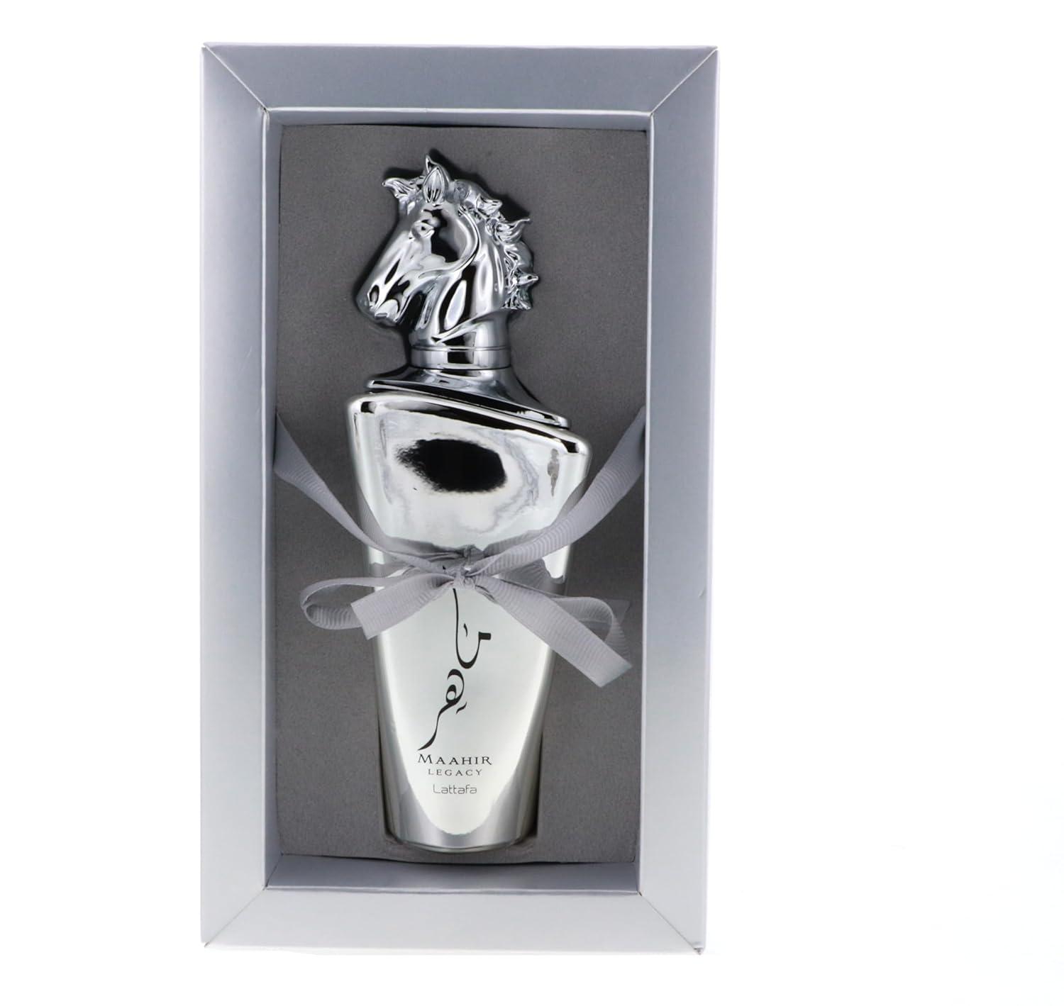 image:imageLattafa Maahir Legacy Fresh Aromatic Woody Amber Eau de Parfum Spray LongLasting Fragrance for Men 340 Ounce 100 ml