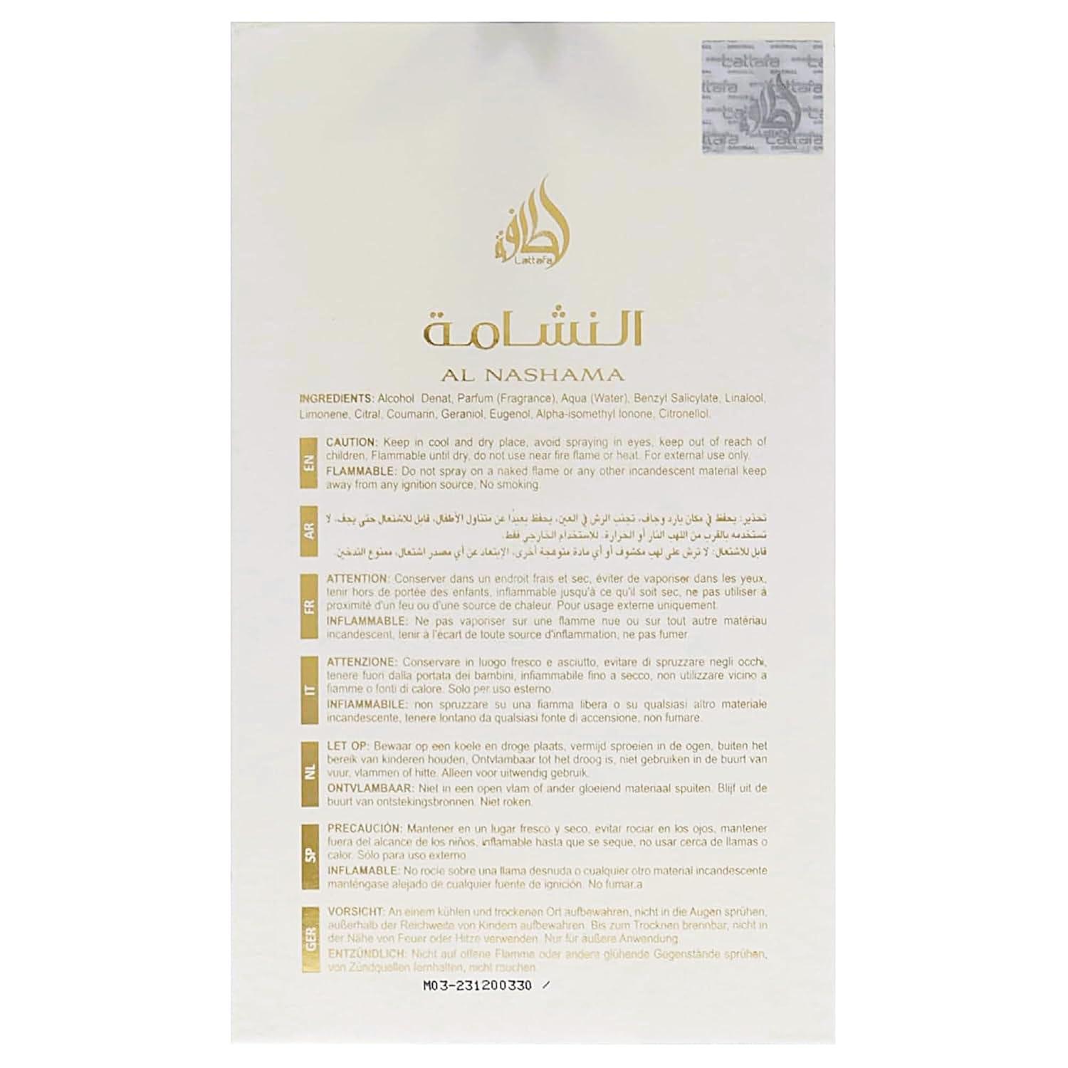 image:imageLattafa Al Nashama Caprice Eau de Parfum Spray for Unisex 34 Ounce34 Fl Oz Pack of 1